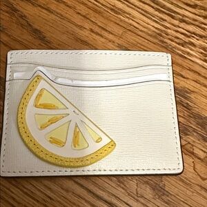 Kate Spade Cream and Yellow Lemon Card Holder